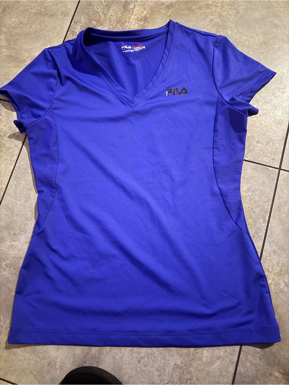 FILA Women’s Short-Sleeve V-Neck Tee in Royal Blue